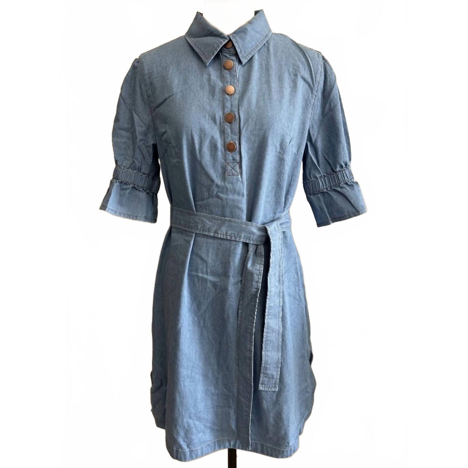 New Boho Chic Women's Short Sleeve Dress In Denim